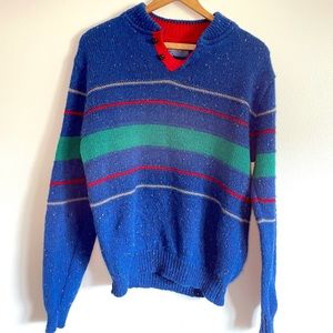 Vintage Pendleton blue wool knit sweater, M
